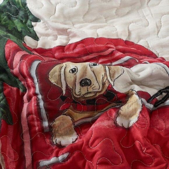 NEW! Farmhouse Old Red Truck Buffalo Plaid Quilt Set Country  NEW! Farmhouse Old Red Truck Buffalo Plaid Quilt Set Country Christmas Tree Farm